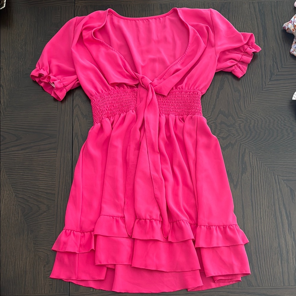 Pink Ruffled Kids Dress